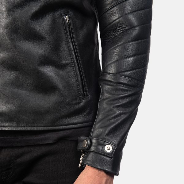 Raiden Black Leather Biker Jacket USA