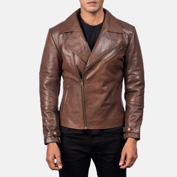 Raiden Brown Leather Biker Jacket United States