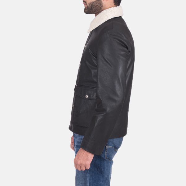 Snow Cole Black Leather Jacket US