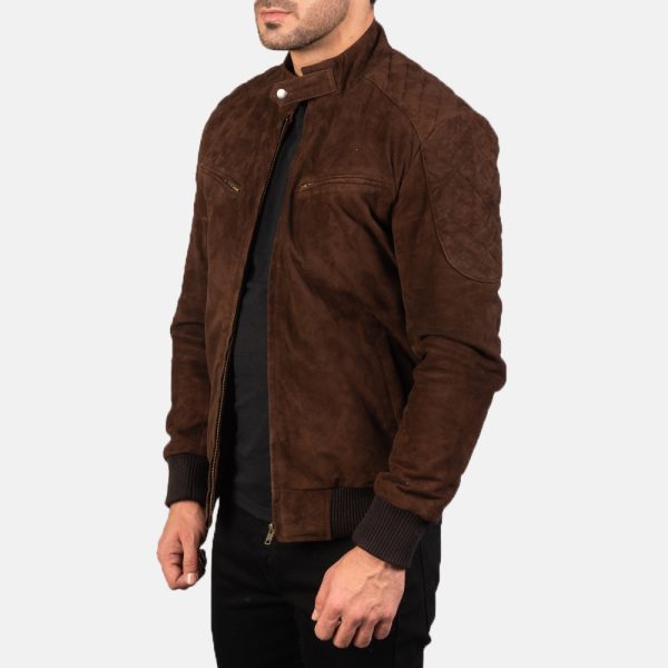 Sven Mocha Suede Bomber Jacket US