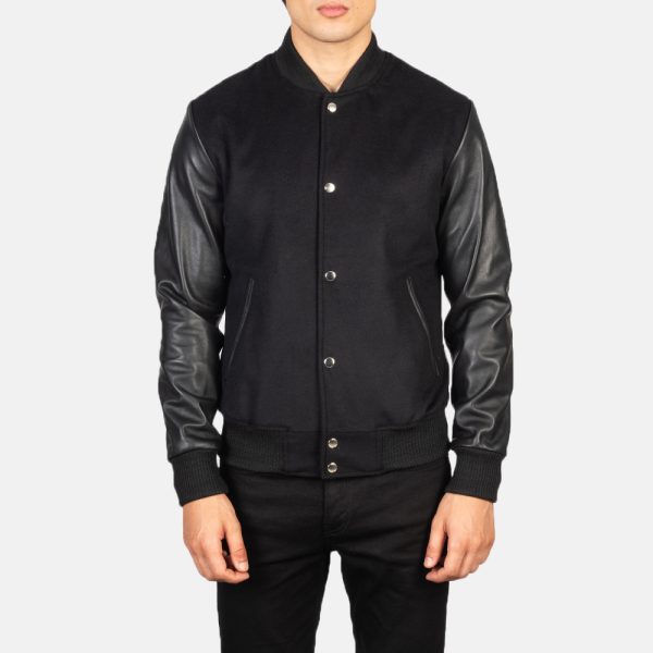 Vaxton Black Hybrid Varsity Jacket United States