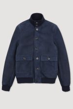 Navy Shearling Flight Jacket for Men