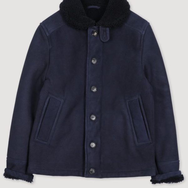 Men Suede Shearling Jacket