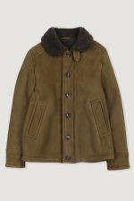 Mens Olive Shearling Jacket