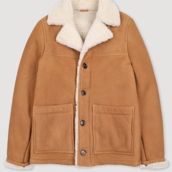 Mens Camel Sheepskin Coat