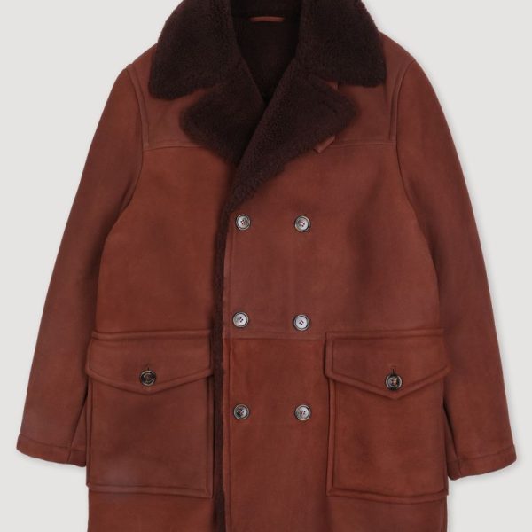 Suede Shearling Coat Men