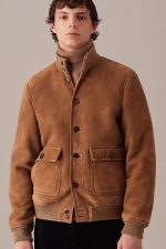 Tan Heritage Shearling Bomber Jacket United States