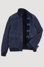 Navy Shearling Flight Jacket for Men USA