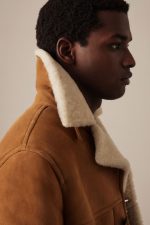 Mens Camel Sheepskin Coat US