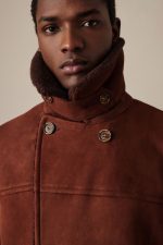 Suede Shearling Coat Men x