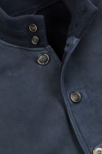 Navy Shearling Flight Jacket for Men US