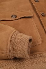 Tan Heritage Shearling Bomber Jacket US