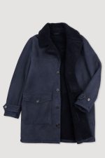 Mens Navy Shearling Overcoat United States