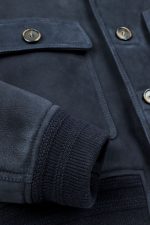 Navy Shearling Flight Jacket for Men x