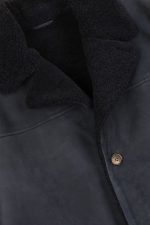 Mens Navy Shearling Overcoat USA x