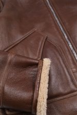 Mens Brown Shearling Aviator Jacket USA x