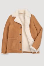Mens Camel Sheepskin Coat USA x