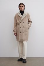 Mens ivory sheepskin coat USA x
