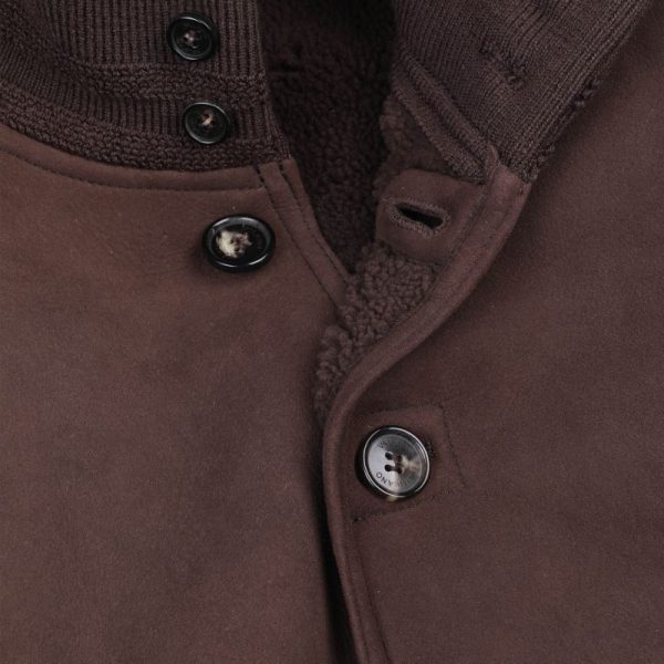Mens Brown Suede Shearling Jacket