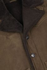 Mens Olive Shearling Coat