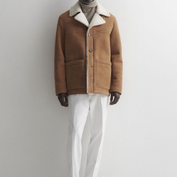 Mens Shearling Ranch Coat