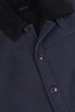 Mens Navy Shearling Coat