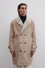 Mens ivory sheepskin coat