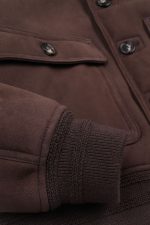 Mens Brown Suede Shearling Jacket USA