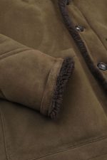 Mens Olive Shearling Coat US