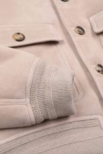 Mens Cream Shearling Bomber Jacket United States