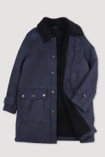 Mens Navy Shearling Coat United States