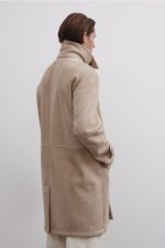 Mens ivory sheepskin coat x