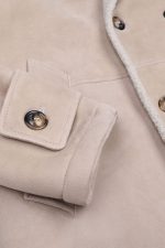 Mens ivory sheepskin coat US